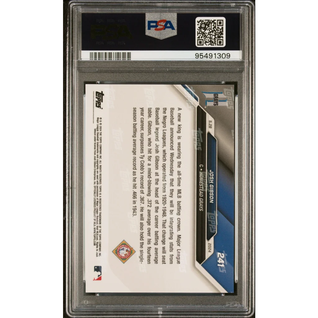 Professional Sports Authenticator graded Josh Gibson baseball card GEM MT 10