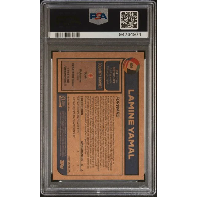 PSA Graded Lamine Yamal 2024 Topps Living Soccer Card for collectors