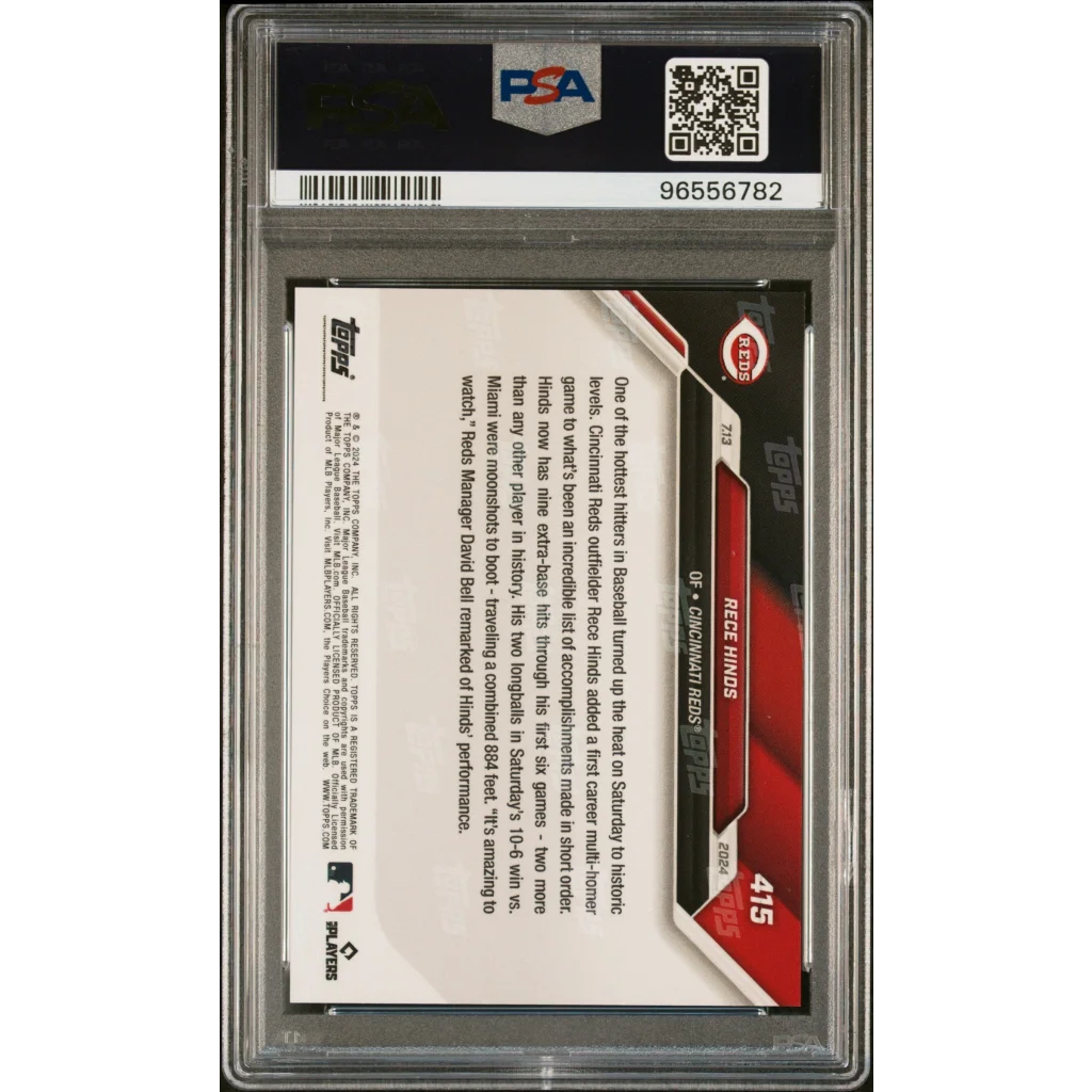 Graded 2024 Topps Now Rece Hinds #415 Rookie RC Baseball Card PSA 10 Gem Mint | PSA 10 Gem Mint Graded Rookie Card | vintageantiquesgifts.com