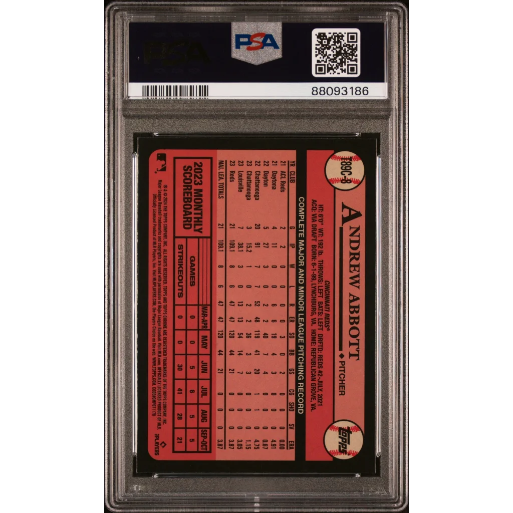 Graded 2023 Topps Andrew Abbott Rookie PSA 10 Gem Mint Card