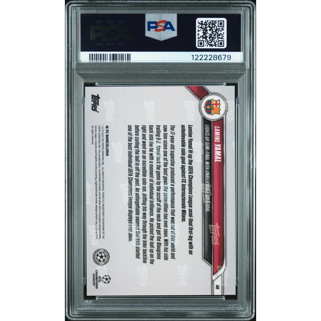 Graded 2024 Topps Now UCL Lamine Yamal #148 Image Variation Rookie RC Soccer Card PSA 10 Gem Mint | PSA 10 Gem Mint Graded Rookie Card | vintageantiquesgifts.com