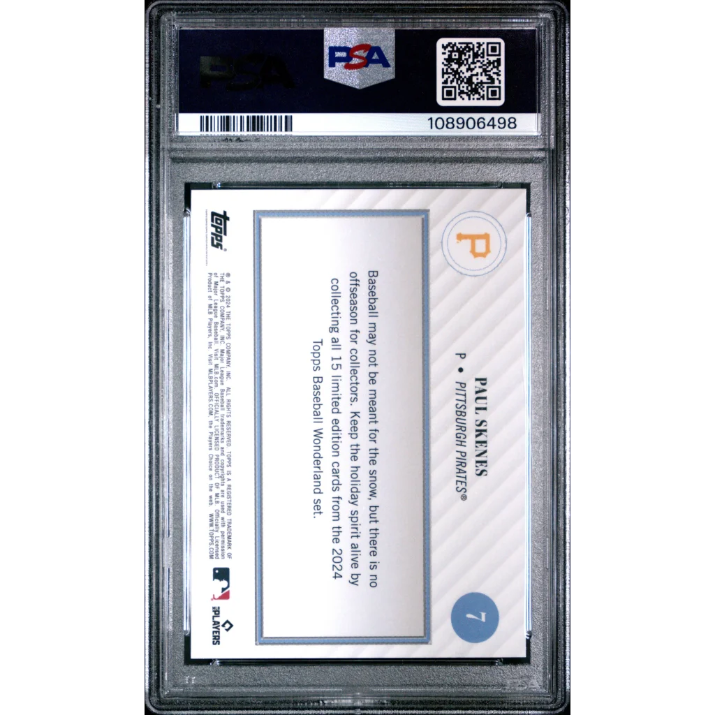 Graded 2024 Topps Wonderland Paul Skenes #7 Rookie RC Baseball Card PSA 9 Mint | PSA 9 Mint Graded Rookie Card | vintageantiquesgifts.com