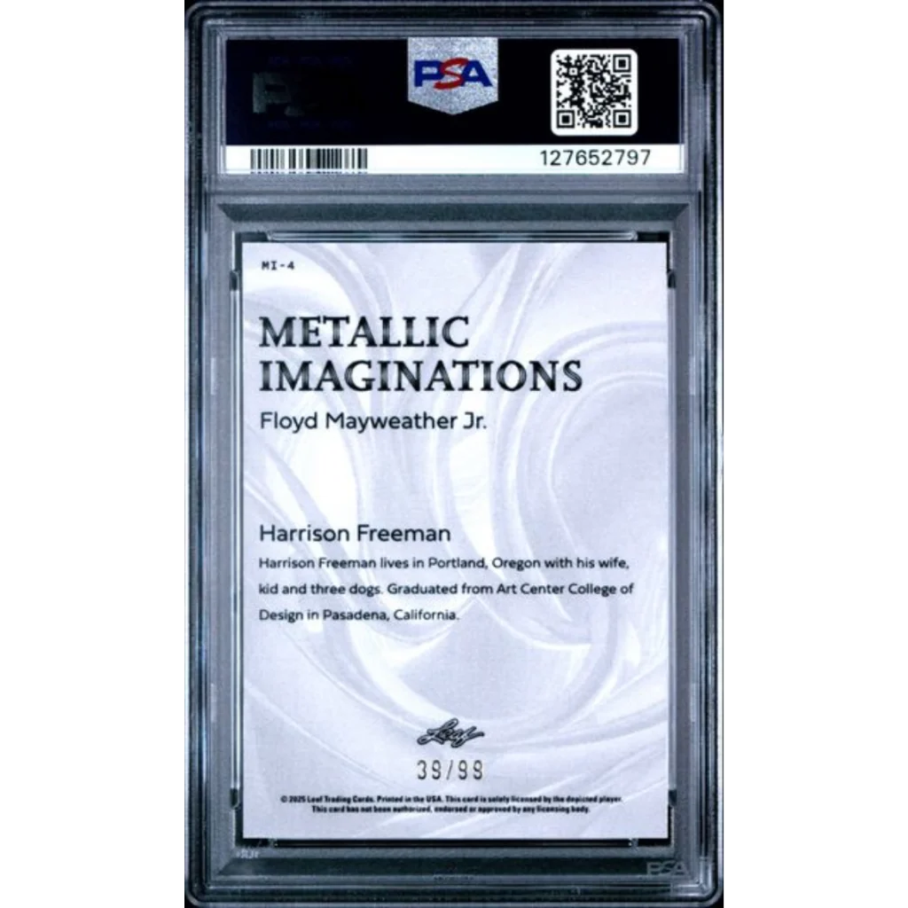 Graded 2025 Leaf Floyd Mayweather Jr #MI4 Metallic Imaginations Gold /99 Boxing Card PSA 10 Gem Mint | PSA 10 Gem Mint Graded Boxing Card | vintageantiquesgifts.com