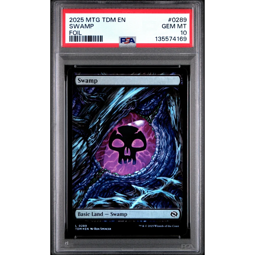 Graded 2025 Magic The Gathering Swamp 0289 Foil Tarkir Dragonstorm Card PSA 10 Gem Mint | Hall of Fame Sports Memorabilia | vintageantiquesgifts.com