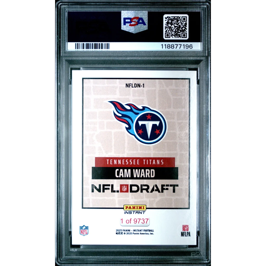 Graded 2025 Panini Instant Cam Ward #NFLDN1 NFL Draft Night Rookie RC Football Card PSA 10 Gem Mint | PSA 10 Gem Mint Graded Rookie Card | vintageantiquesgifts.com