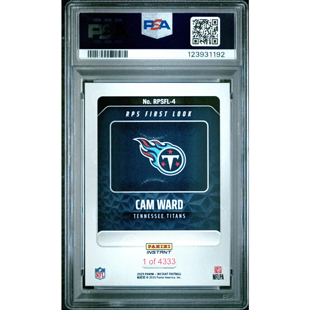 PSA 10 Graded 2025 Panini Instant Cam Ward Rookie RC Titans Football Card