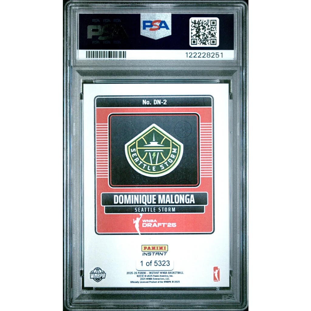 Graded PSA 9 2025 Panini Instant Dominique Malonga DN2 rookie card
