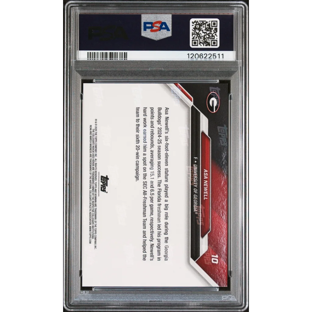 Graded 2025 Topps Bowman U Now Asa Newell PSA 10 Rookie Card in Slab