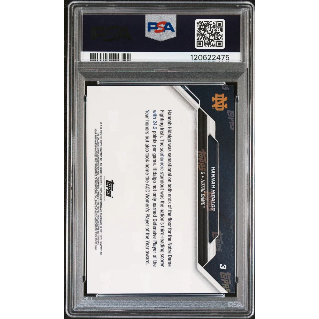 Graded 2025 Topps Bowman U Now Hannah Hidalgo #3 March Madness Rookie RC Basketball Card PSA 10 Gem Mint