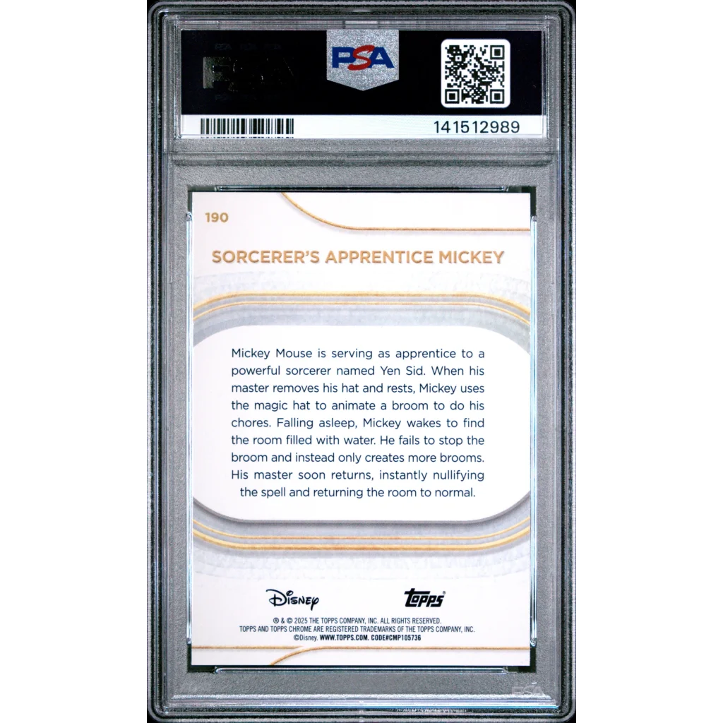 Graded PSA 10 2015 Topps Chrome Sorcerer’s Apprentice Mickey #190 card