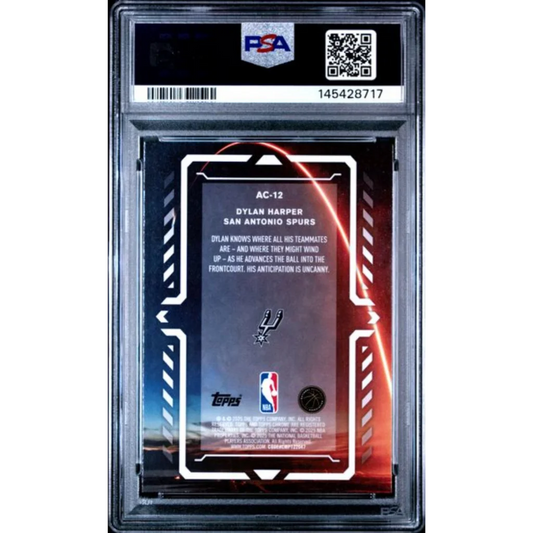 PSA 10 Graded 2025 Topps Chrome Dylan Harper AC-12 Spurs Rookie Card