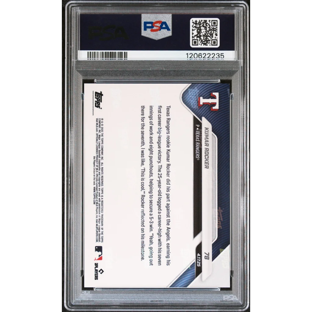 Graded 2025 Topps Now Kumar Rocker #78 Gold Foil /50 Rookie RC Baseball Card PSA 8 Near Mint | PSA 8 NM-MT Graded Rookie Card | vintageantiquesgifts.com
