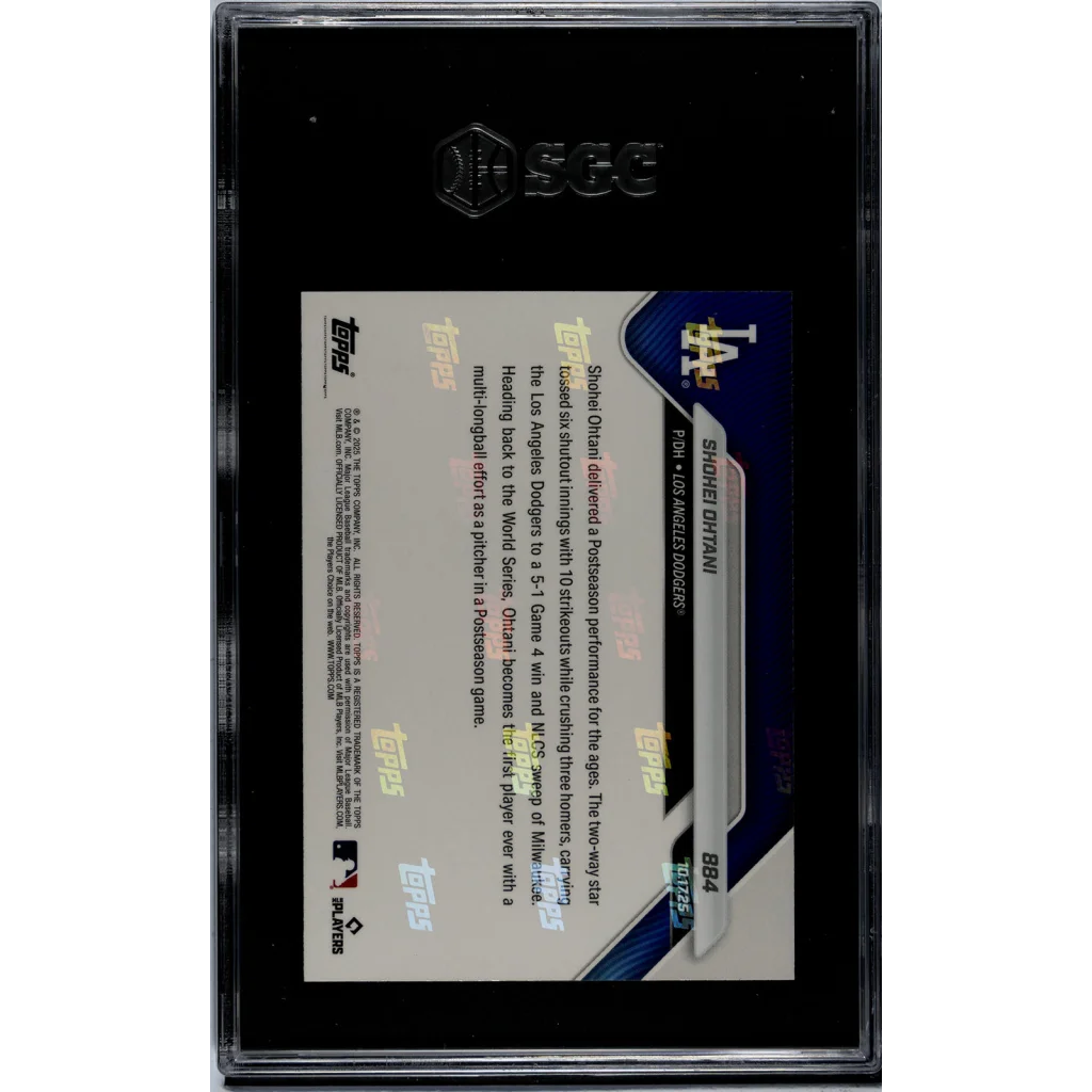 Graded 2025 Topps Now Shohei Ohtani #884 Baseball Card SGC 9.5 Mint+ | SGC 9.5 Mint+ Graded Baseball Card | vintageantiquesgifts.com