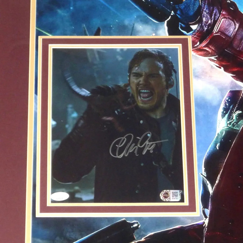 Deluxe framed Guardians of the Galaxy Star-Lord movie poster with Chris Pratt autograph