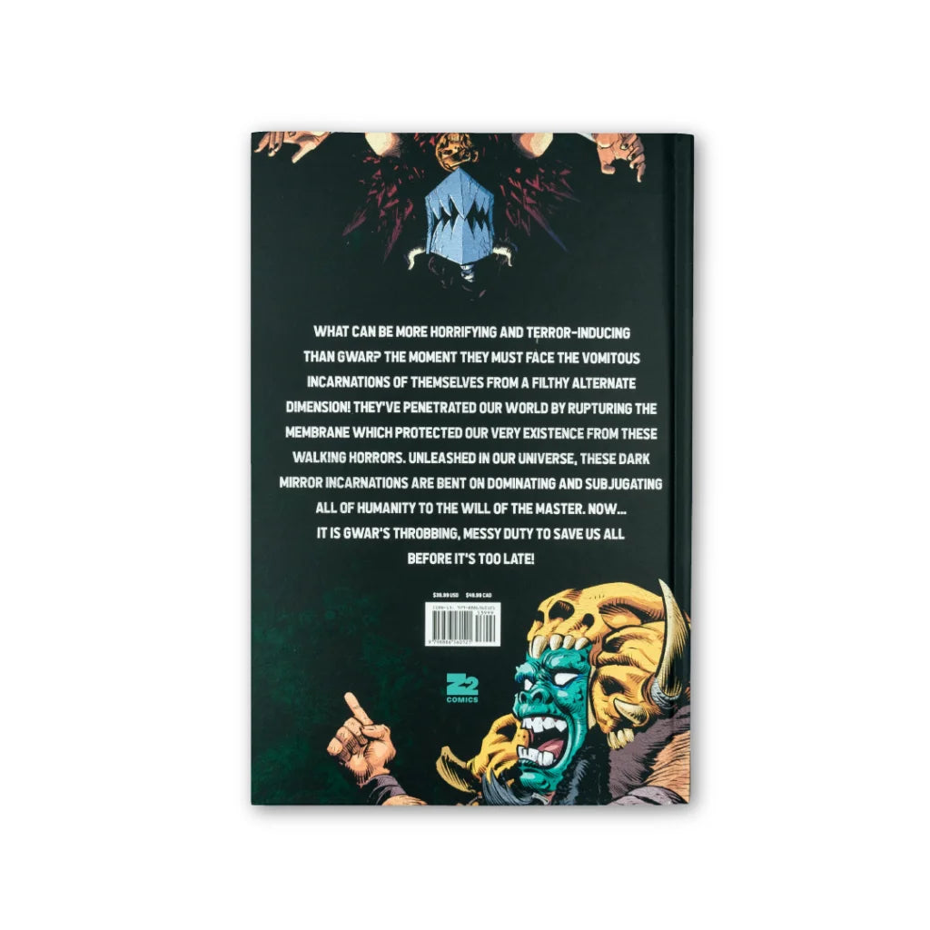 Back cover of GWAR Matt Maguire Graphic Novel Alternate Dimension Terror comic book