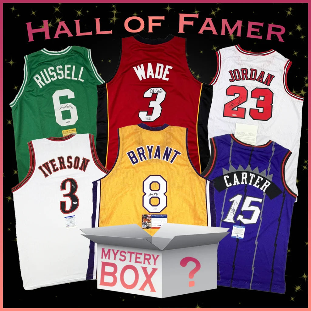 Six signed NBA jerseys and a mystery box in this basketball jersey mystery set