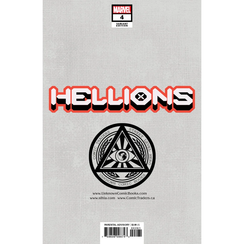 Back cover of Marvel Comics Hellions #4 with Jay Anacleto epic superhero art