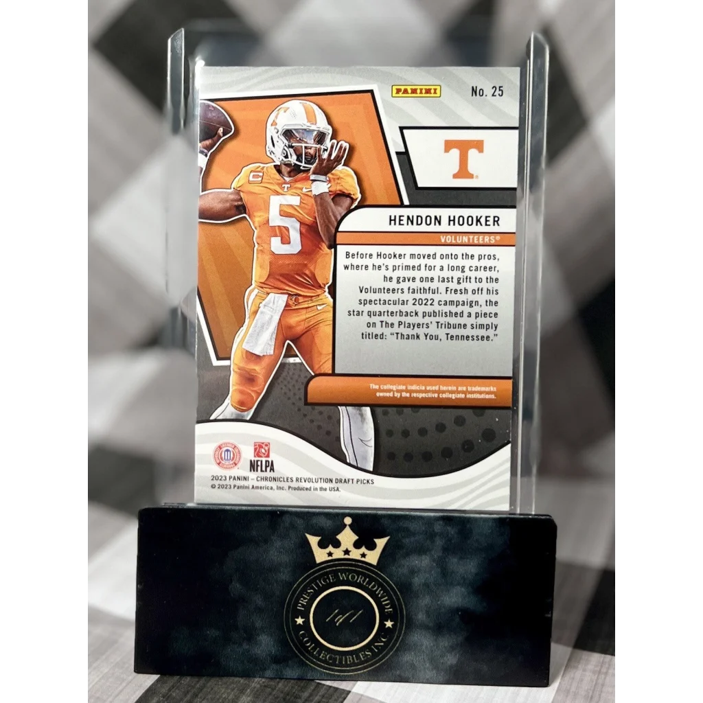 Hendon Hooker holographic gold card from Prestige Worldwide