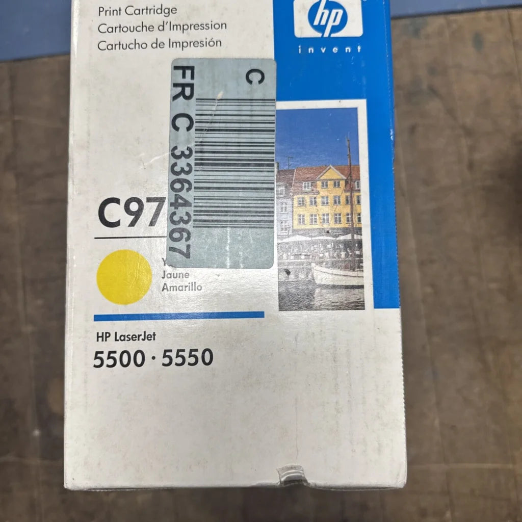 HP C9732A yellow print cartridge for LaserJet 5500/5550 printers, sealed