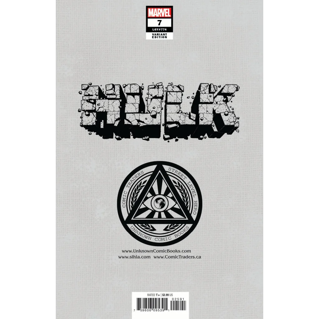 HULK 7 comic book with black and white cover by Donny Cates and Martin Coccolo