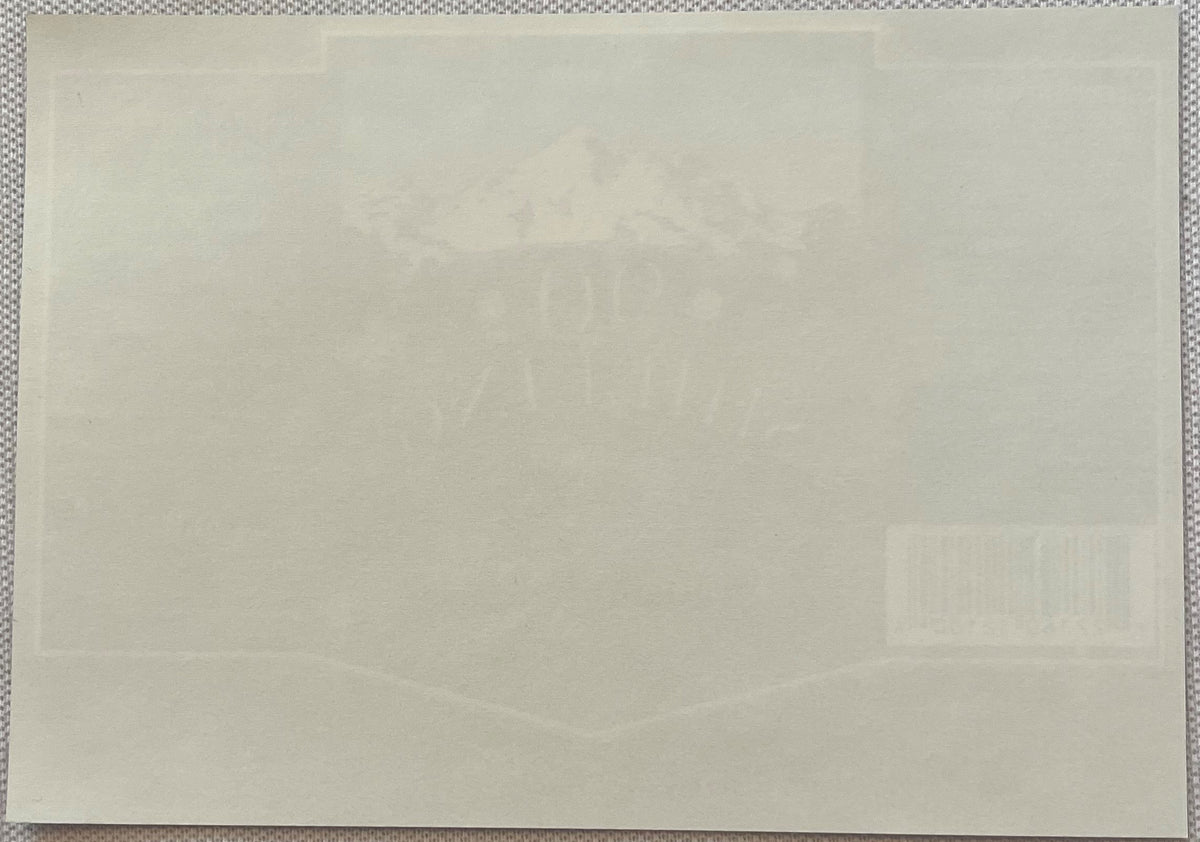 Back of the Odell 90 Shilling label: blank paper with the design faintly showing through