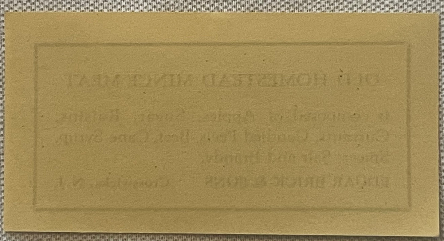 Antique Brick's Old Homestead Mince Meat STRIP LABEL 🏡 Edgar Brick & Sons Crosswicks NJ, Letterpress NOS
