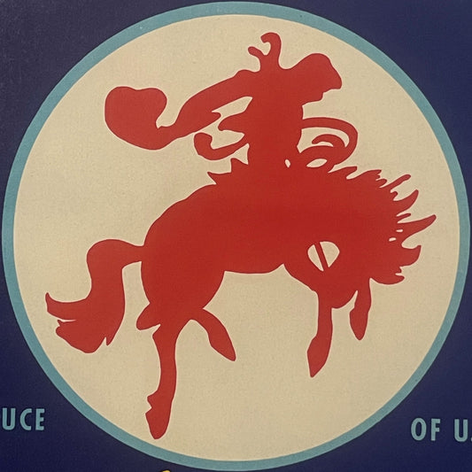 Red silhouette of a dancing figure with heart on cream circle with teal border, partial text visible at bottom edges reading