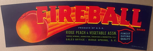 Nostalgic Vintage Fireball Crate label for collectors, a perfect antique gift!