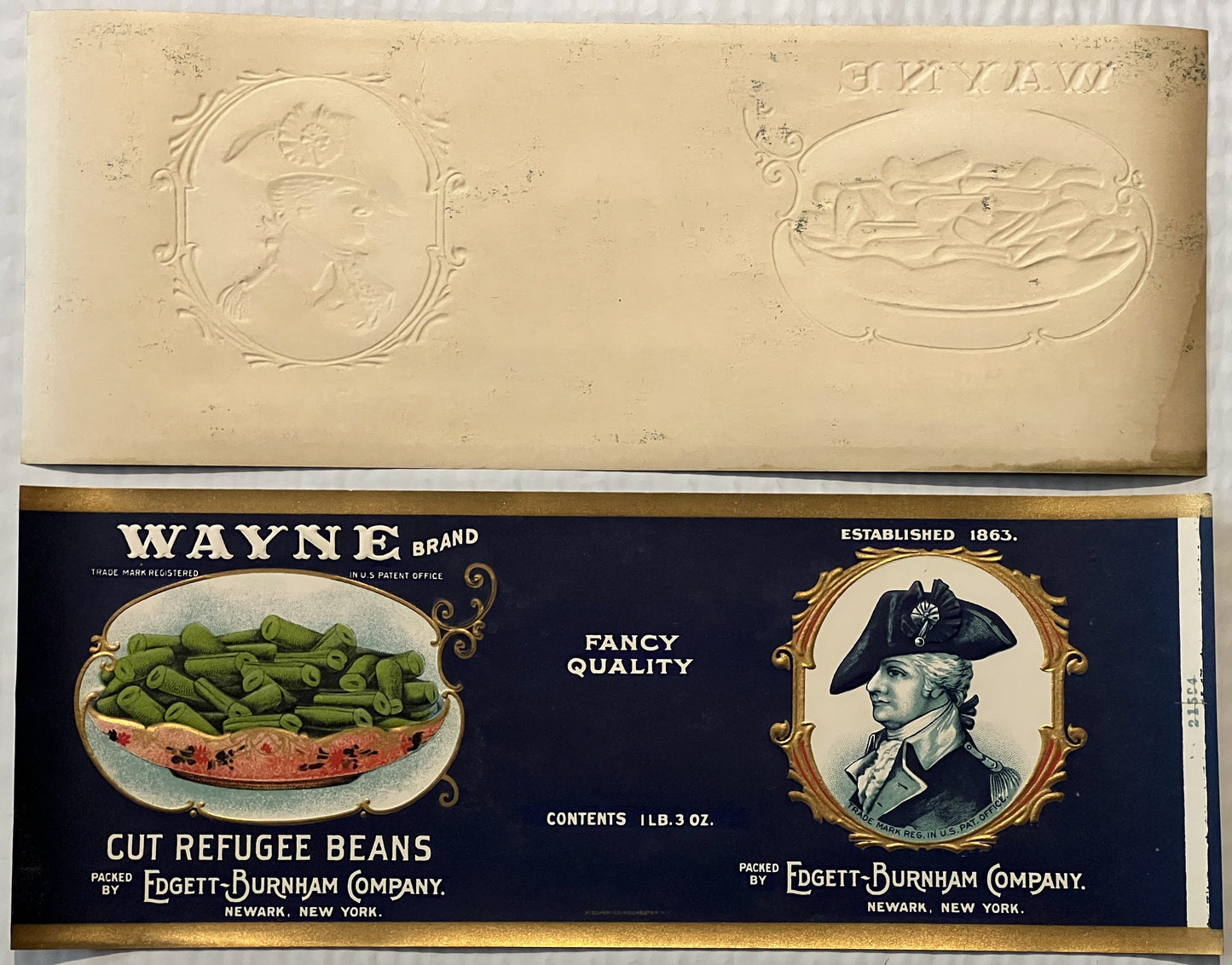 Antique 1920s Wayne Gold Embossed Can Label Unearths Lost Art