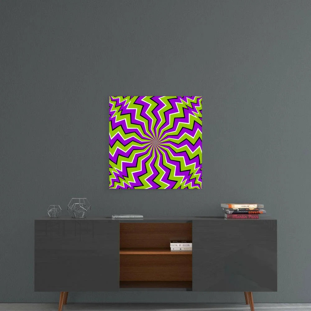 Electric Purple and Lime Zigzag Glass Wall Art | Contemporary Home Wall Art | vintageantiquesgifts.com