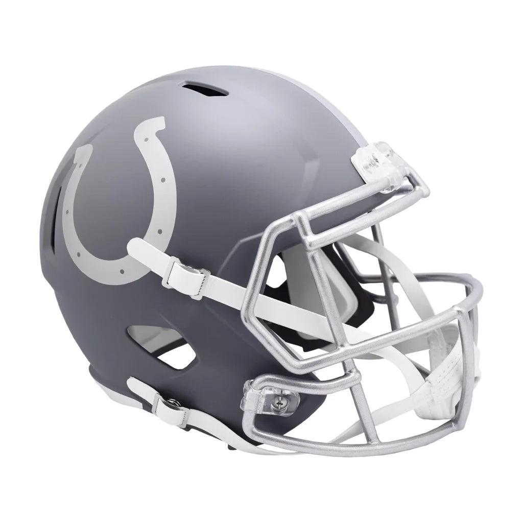 Indianapolis Colts Slate Collection Matte Black Riddell Helmet | Creative Sports | vintageantiquesgifts.com