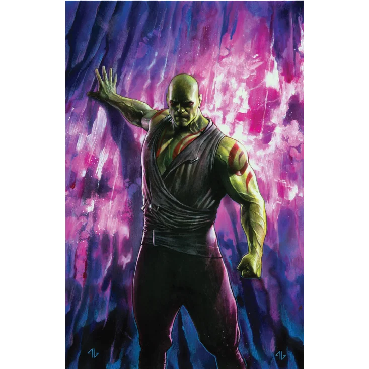 Green Warrior comic books Granov art print featuring muscular green-skinned hero with red markings