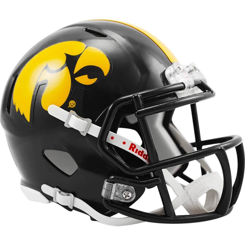 Iowa Hawkeyes Riddell Speed Mini black yellow helmet with silver face mask