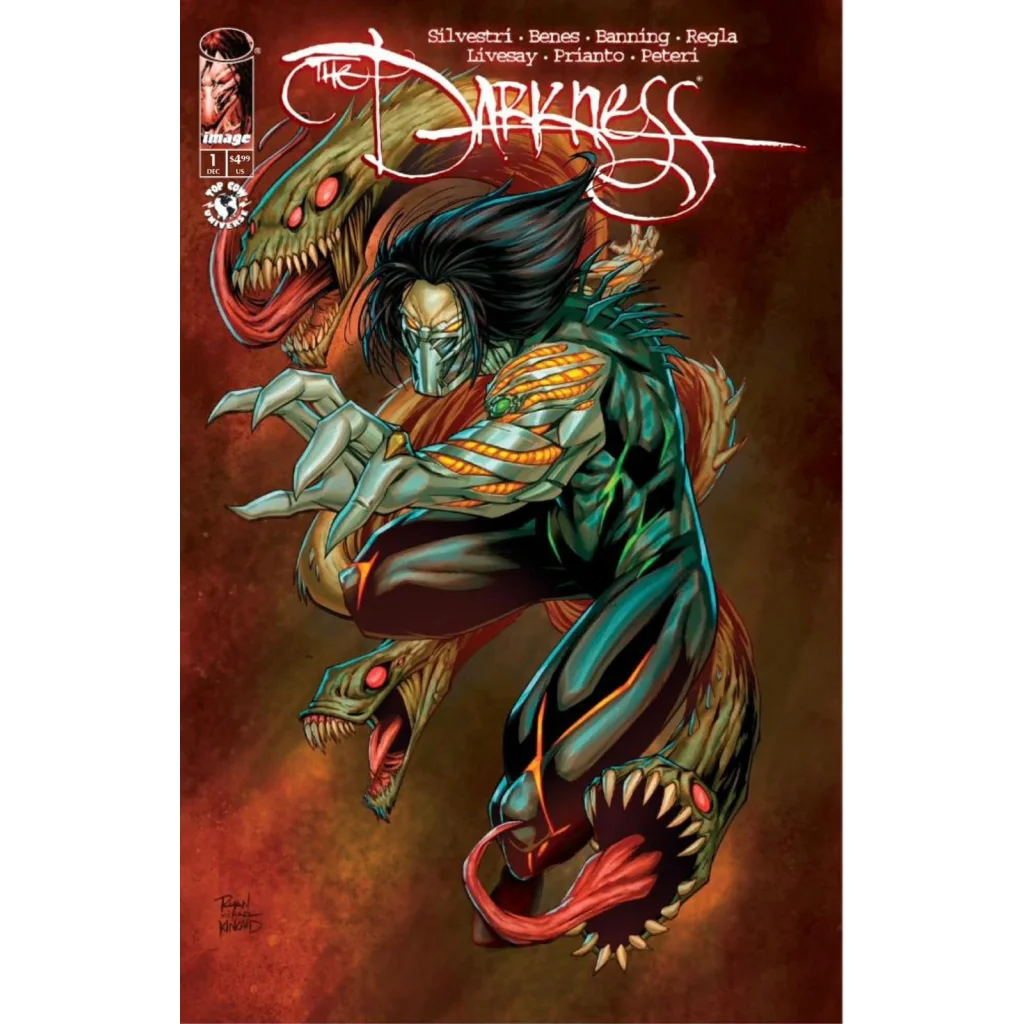 Jackie Estacado in The Darkness comic cover with green superhero