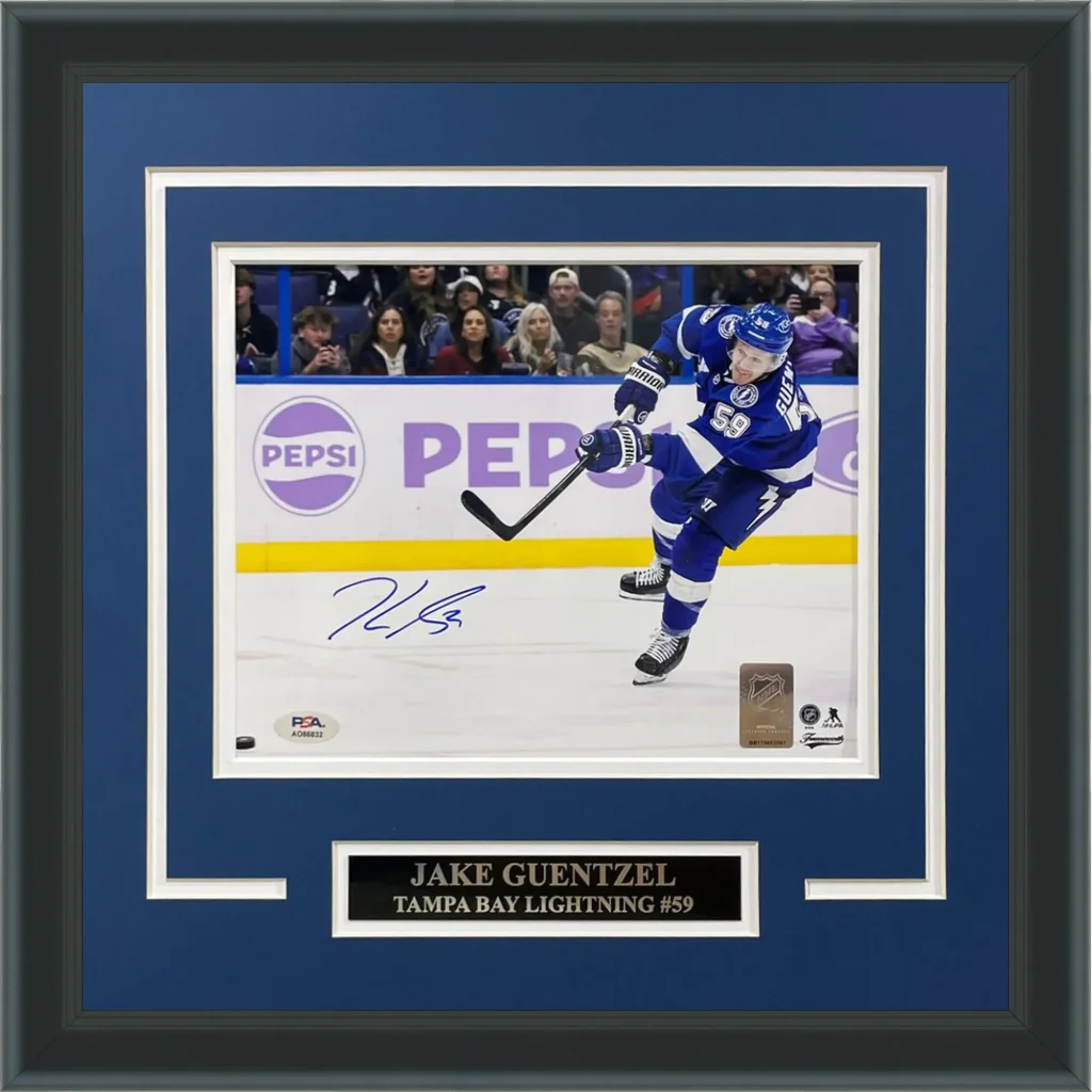 Jake Guentzel autographed Tampa Bay Lightning 8x10 photo in deluxe frame