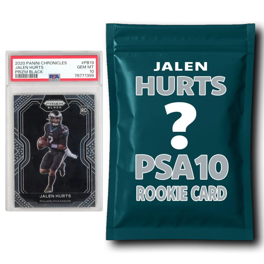 Jalen Hurts PSA 10 Graded Football Rookie Card Mystery Pack | Hall of Fame Sports Memorabilia | vintageantiquesgifts.com