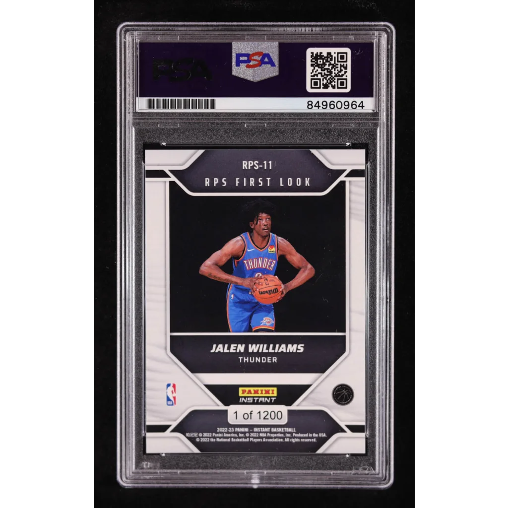 Jalen Williams signed 2022-23 Panini Instant RPS Thunder PSA graded card