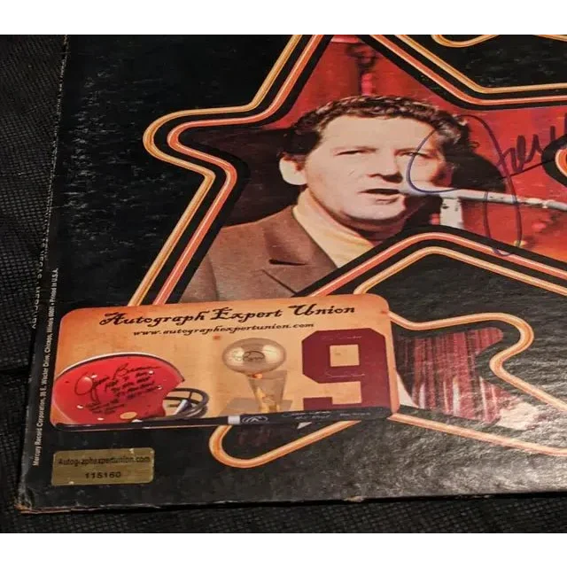 Jerry Lee Lewis autographed album cover featuring a male singer for Lewis autographed album collection