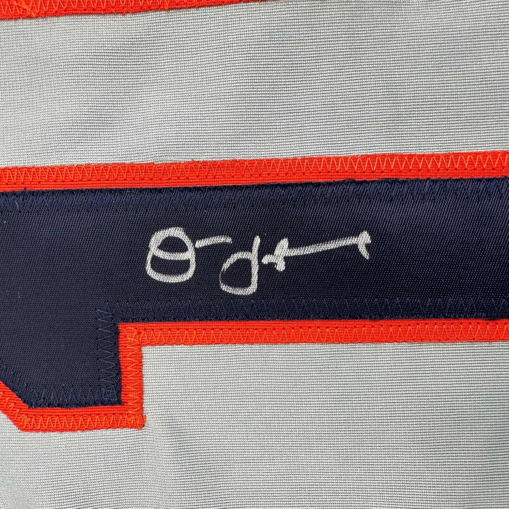 Framed Jim Leyland signed gray orange Detroit Tigers jersey