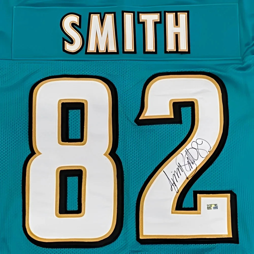 Jimmy Smith autographed Jacksonville teal jersey #82 gold accents