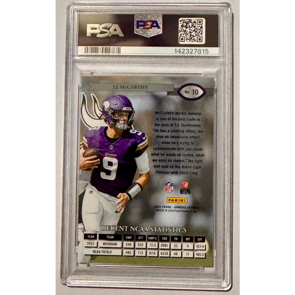 JJ McCarthy 2025 Donruss Retro 1995 PSA 10 đ Minnesota Vikings QB