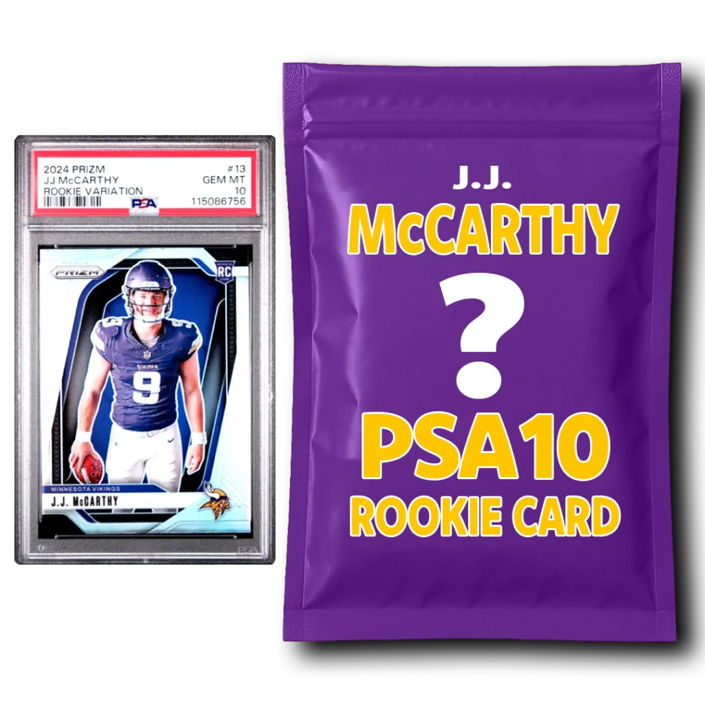 JJ McCarthy PSA 10 Graded Football Rookie Card Mystery Pack | Hall of Fame Sports Memorabilia | vintageantiquesgifts.com