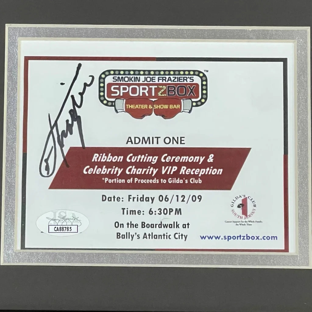 Joe Frazier autographed framed 8x10 photo in Signature Series frame with JSA