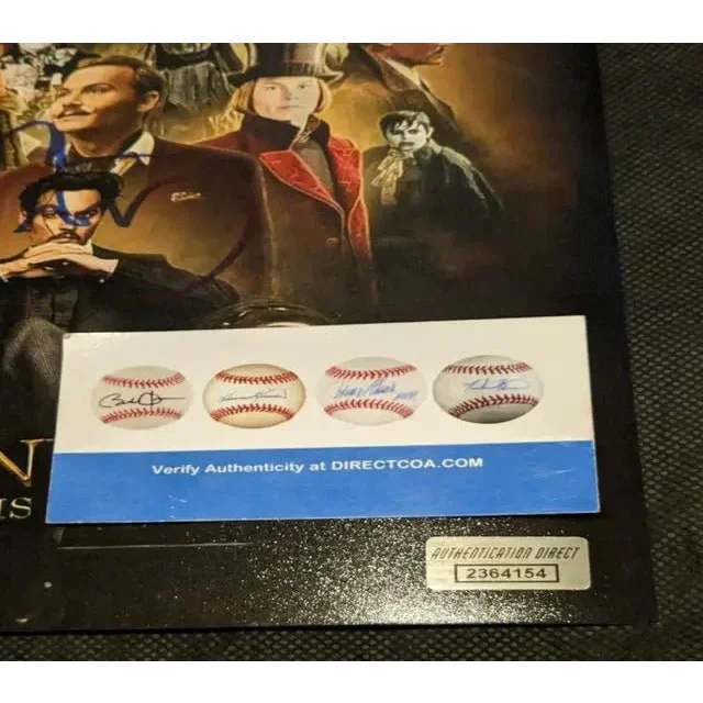 Johnny Depp autographed 8x10 movie poster with baseball autographs and authenticity proof