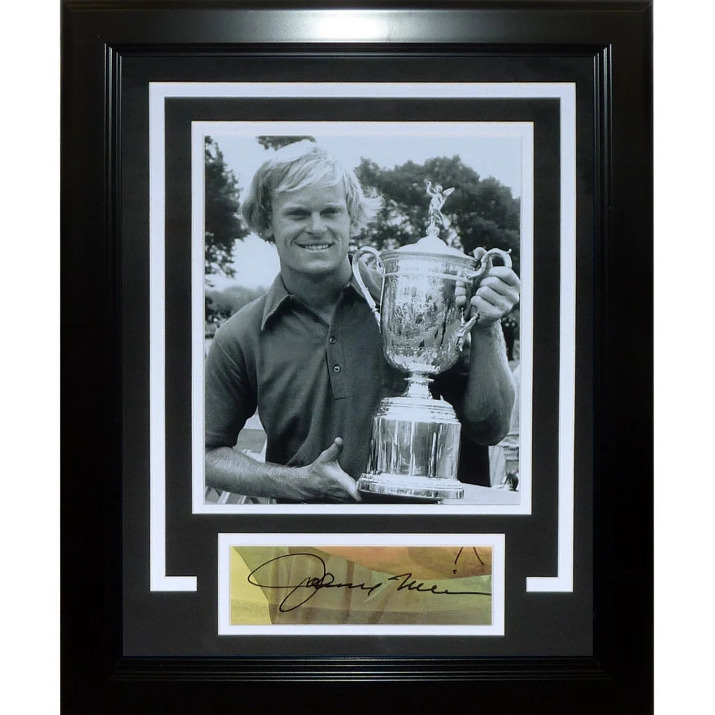Johnny Miller autographed 1973 US Open trophy photo in Signature Series frame