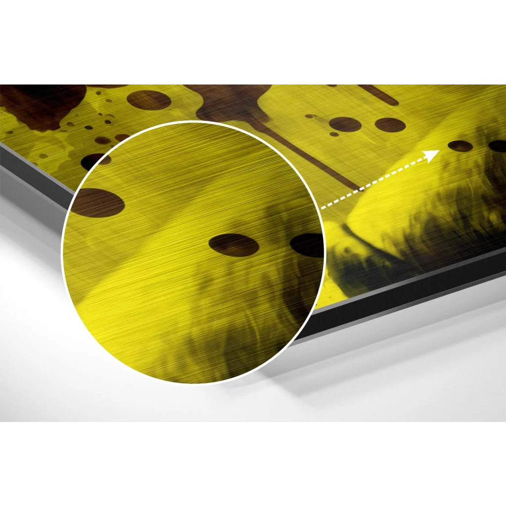 Vibrant Yellow Cheese Art on Brushed Aluminium Dibond | Modern Wall Art Decor | vintageantiquesgifts.com