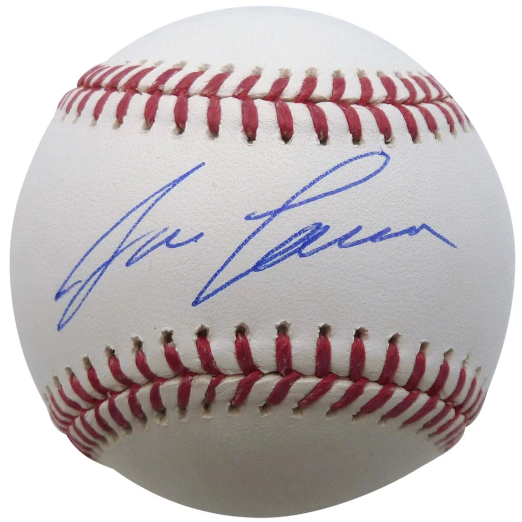 Jose Canseco autographed MLB baseball with blue signature and red stitching