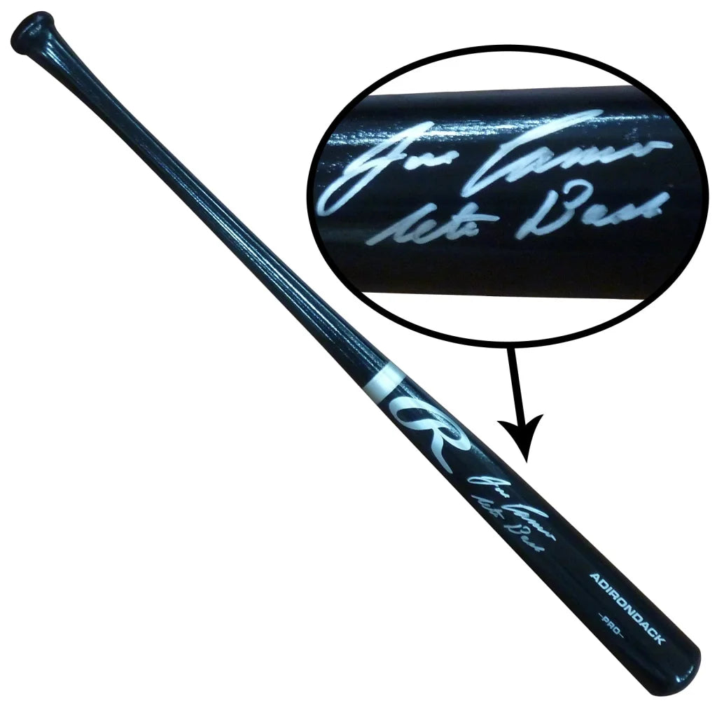 Jose Canseco autographed black Rawlings bat with Lets Bash inscription