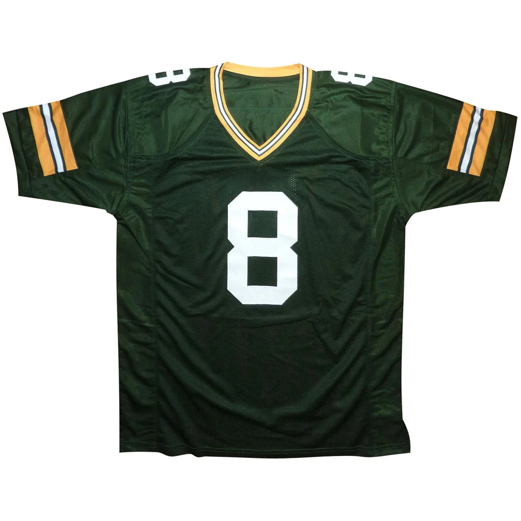 Josh Jacobs autographed Green Bay green #8 jersey with gold trim