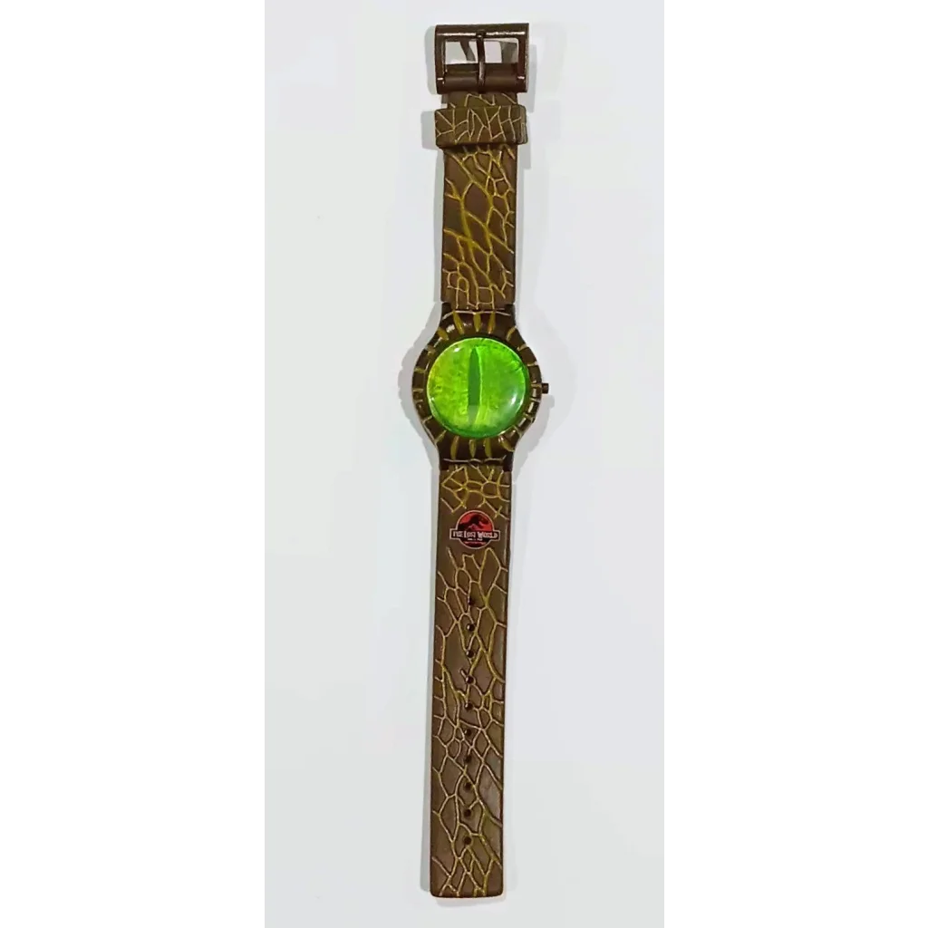 Jurassic Park Lost World dino eye watch with green face and brown strap